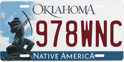 OK license plate 978WNC