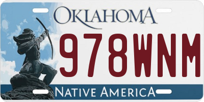 OK license plate 978WNM
