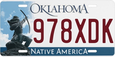OK license plate 978XDK