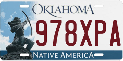 OK license plate 978XPA