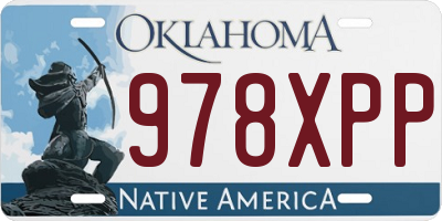 OK license plate 978XPP