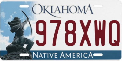 OK license plate 978XWQ