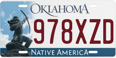 OK license plate 978XZD