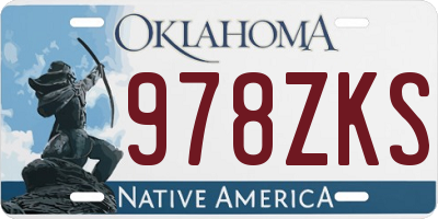 OK license plate 978ZKS