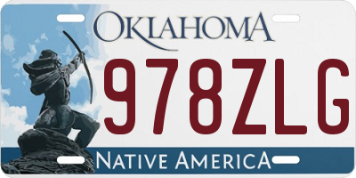 OK license plate 978ZLG