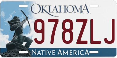 OK license plate 978ZLJ