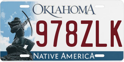 OK license plate 978ZLK