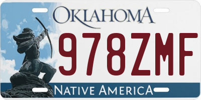 OK license plate 978ZMF