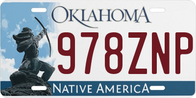 OK license plate 978ZNP