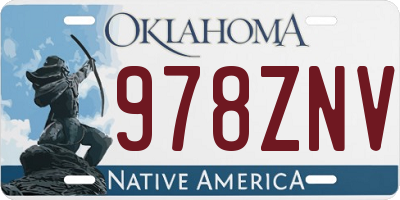 OK license plate 978ZNV