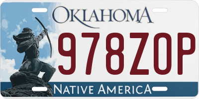 OK license plate 978ZOP