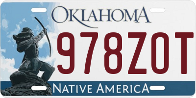 OK license plate 978ZOT