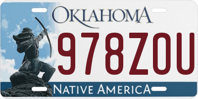 OK license plate 978ZOU