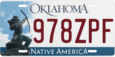 OK license plate 978ZPF