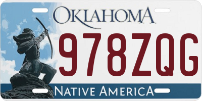 OK license plate 978ZQG