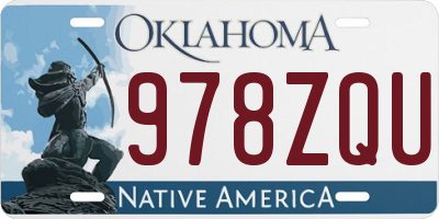 OK license plate 978ZQU