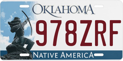 OK license plate 978ZRF