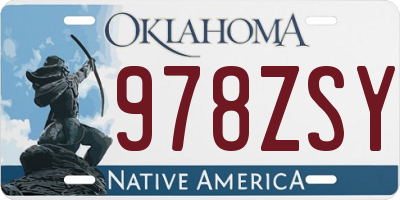 OK license plate 978ZSY