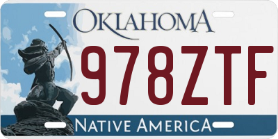 OK license plate 978ZTF