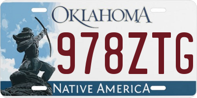 OK license plate 978ZTG