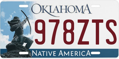 OK license plate 978ZTS