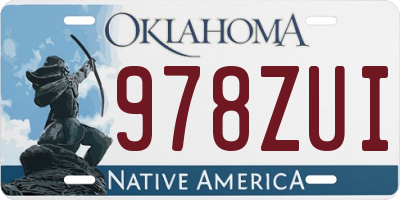 OK license plate 978ZUI