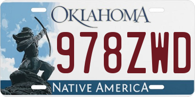 OK license plate 978ZWD