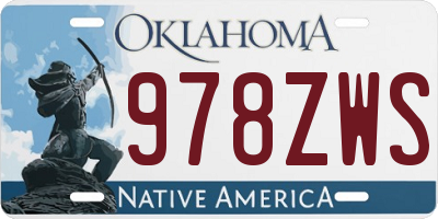 OK license plate 978ZWS