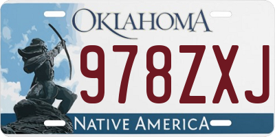 OK license plate 978ZXJ