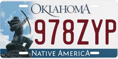 OK license plate 978ZYP