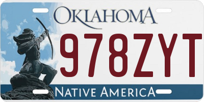 OK license plate 978ZYT