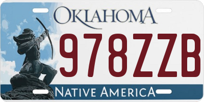 OK license plate 978ZZB