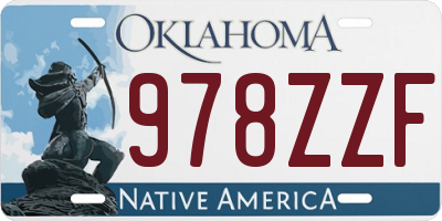OK license plate 978ZZF