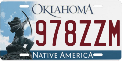 OK license plate 978ZZM