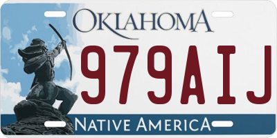 OK license plate 979AIJ