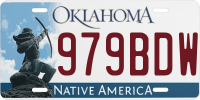 OK license plate 979BDW