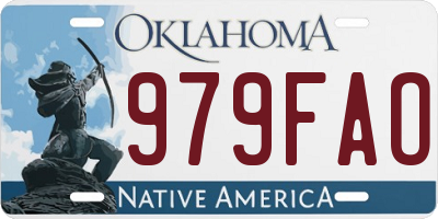 OK license plate 979FAO