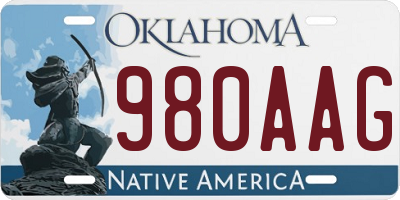 OK license plate 980AAG