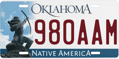 OK license plate 980AAM