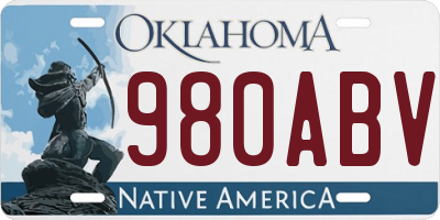 OK license plate 980ABV