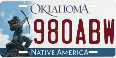 OK license plate 980ABW