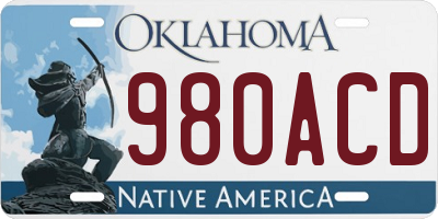 OK license plate 980ACD