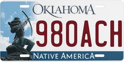 OK license plate 980ACH