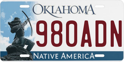 OK license plate 980ADN