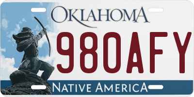 OK license plate 980AFY
