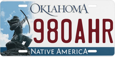 OK license plate 980AHR