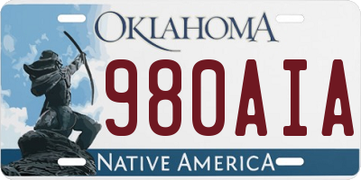 OK license plate 980AIA