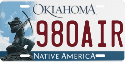 OK license plate 980AIR