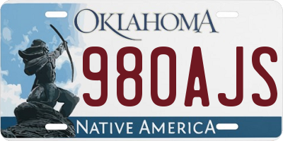 OK license plate 980AJS