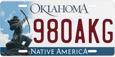 OK license plate 980AKG